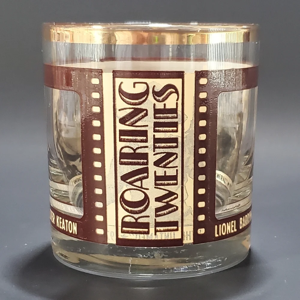 HouzeArt Roaring Twenties Cinema Movie Film Star Highball Glass Vintage 70s